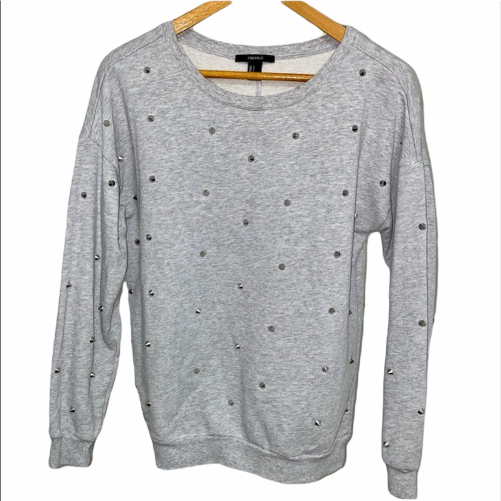 Gray & silver studded sweatshirt